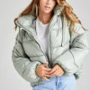 Alps Crop Hooded Puffer Coat