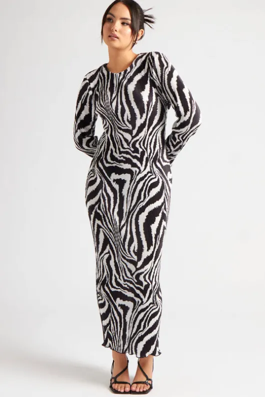 Animal Plisse Maxi Dress