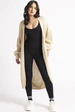 Beige Longline Cardigan