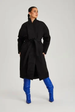 Black Belted Puffer Jacket