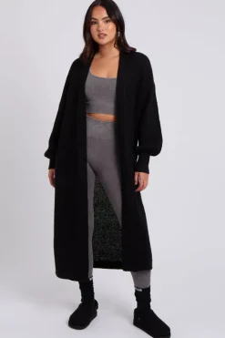 Black Chunky Longline Cardigan