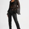 Black Coated Straight Leg Jean