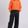 Black Elasticated Wide Leg Trouser