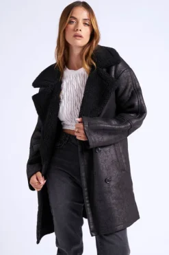 Black Mid Length Bonded Coat