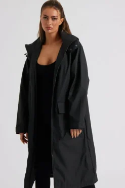 Black Rubberised Raincoat