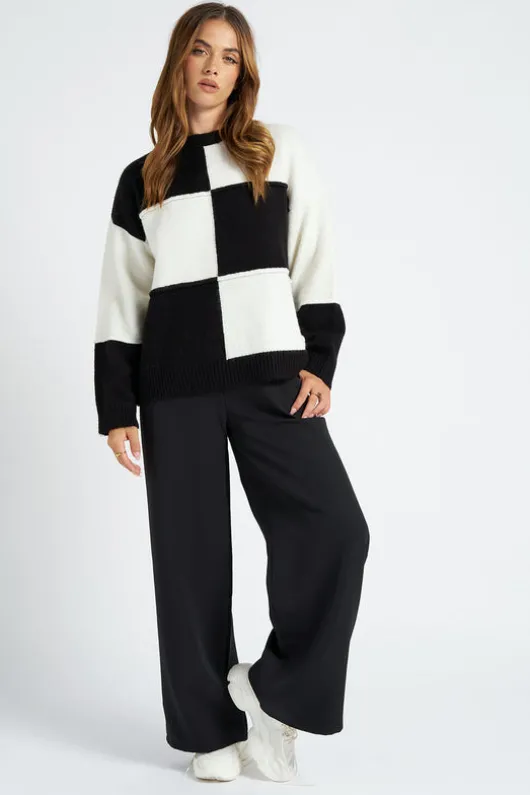 Black Tailored Wide Leg Trouser