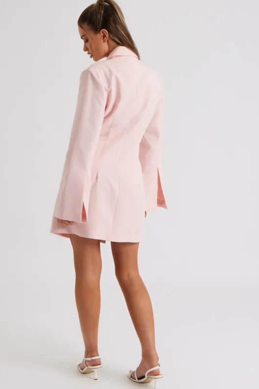 Blush Flare Sleeve Fitted Blazer Dress