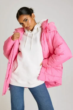 Bright Pink Puffer Jacket