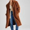 Brown Chelsea Longline Teddy Borg Jacket