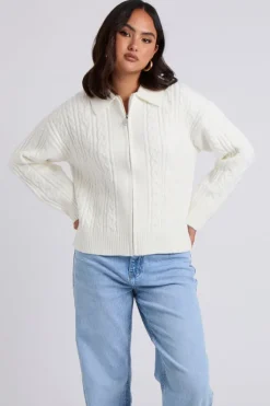 Cable Zip Up Cardigan