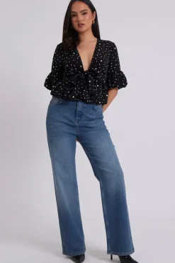 Carolina Black Bubble Hem Top
