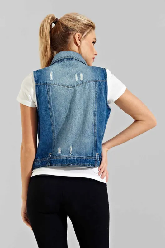 Cassie Blue Denim Gilet