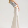 Champagne Satin Maxi Skirt