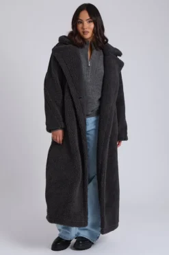 Charcoal Borg Longline Jacket