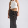 Charcoal Parachute Midi Skirt