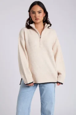 Contrast Half Zip Jumper