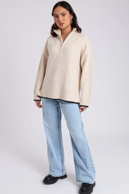 Contrast Half Zip Jumper