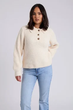 Cream Chenille Button Front Jumper