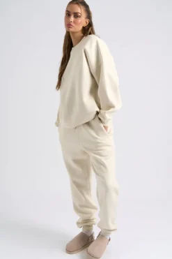 Cream Cuffed Jogger
