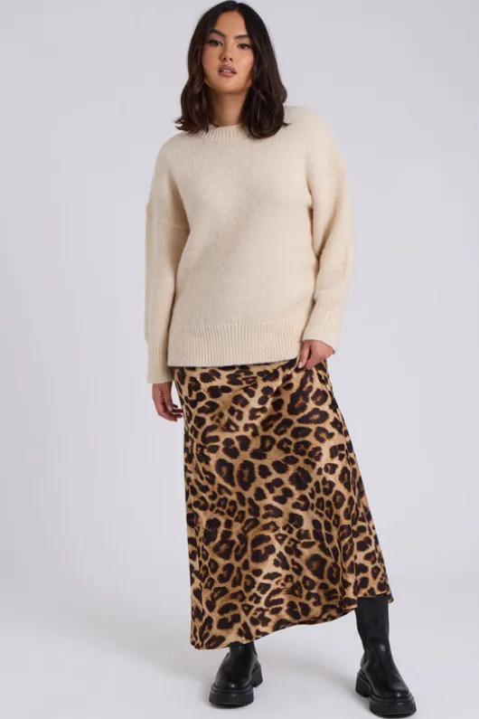 Cream Wool Blend Crew Neck Jumper