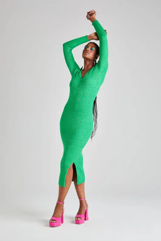 Green Twist Polo Dress