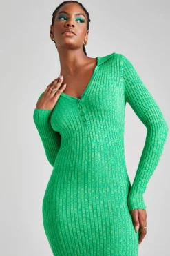 Green Twist Polo Dress