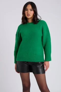 Green Wool Blend Crew Neck Jumper