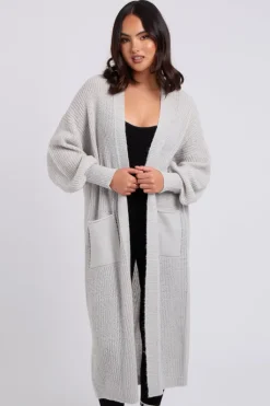 Grey Chunky Longline Cardigan