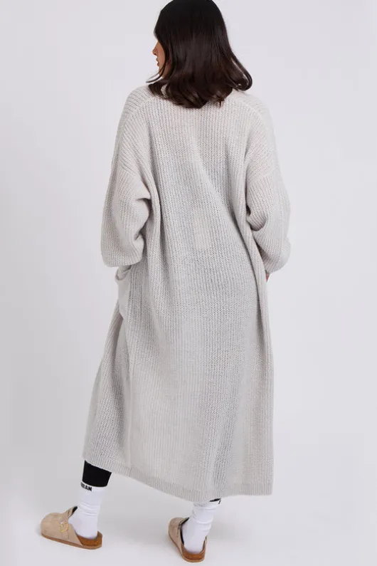 Grey Chunky Longline Cardigan
