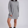 Grey Mini Roll Neck Dress