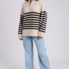 Half Zip Stripe Jumper