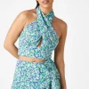 Halle Cross Over Halter Top