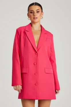 Hot Pink Oversized Blazer Dress