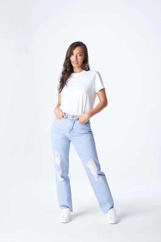 Juni Ripped Mom Jeans