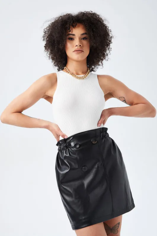 Kat Paperbag Pu Skirt