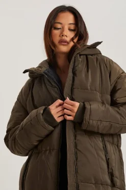 Khaki Longline Puffa