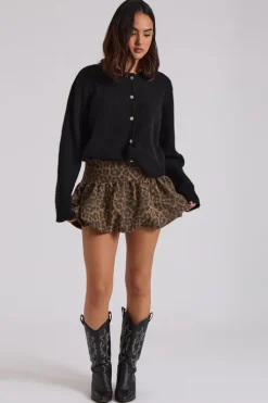 Leopard Bubble Mini Skirt