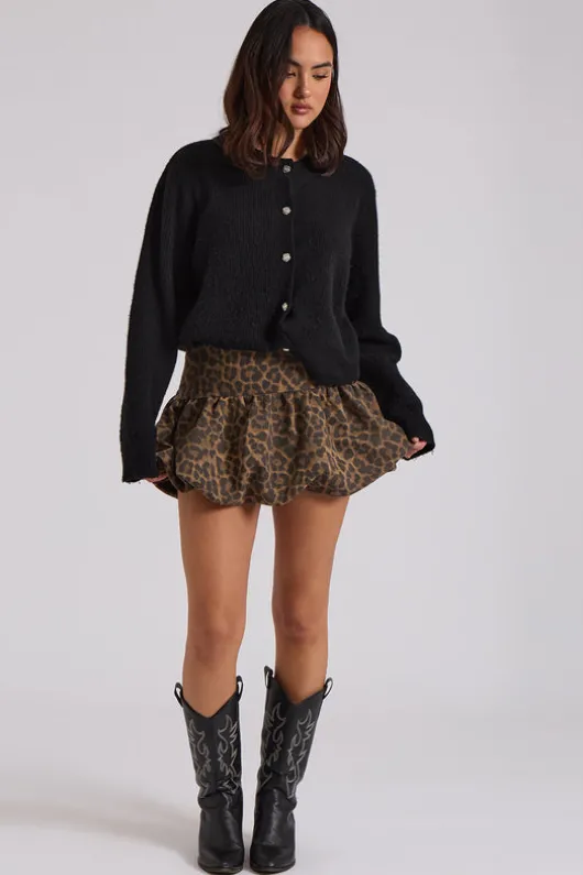 Leopard Bubble Mini Skirt