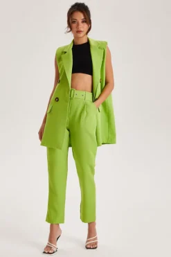 Lime Belted Trousers