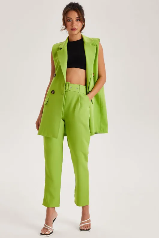 Lime Belted Trousers