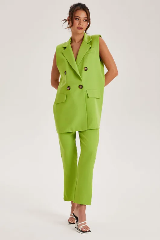 Lime Belted Trousers