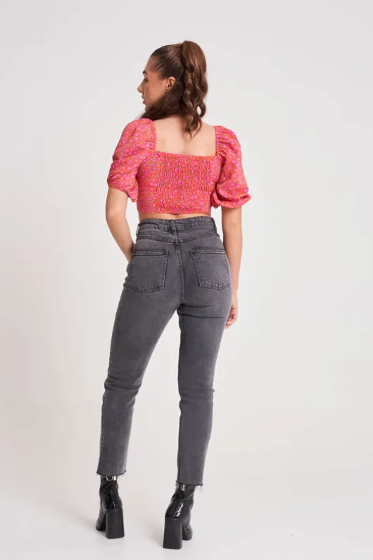 Lotta Floral Square Neck Top