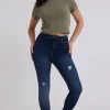 Max Dark Blue High Waist Distressed Skinny Jean