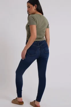 Max Dark Blue High Waist Distressed Skinny Jean