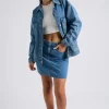 Mid Blue Mom Mini Skirt