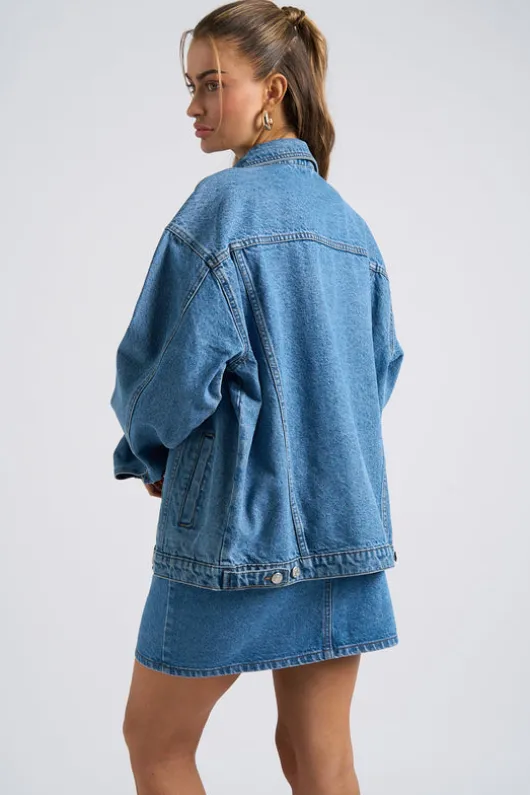 Mid Blue Mom Mini Skirt