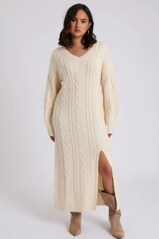 Midaxi V Neck Dress