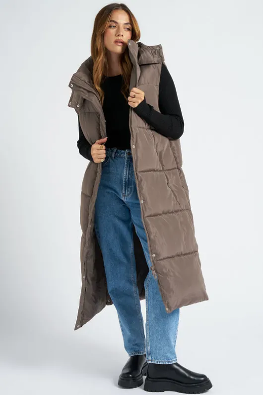 Mink Longline Puffer Gilet