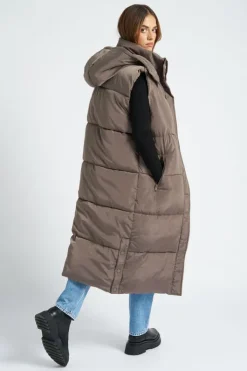 Mink Longline Puffer Gilet