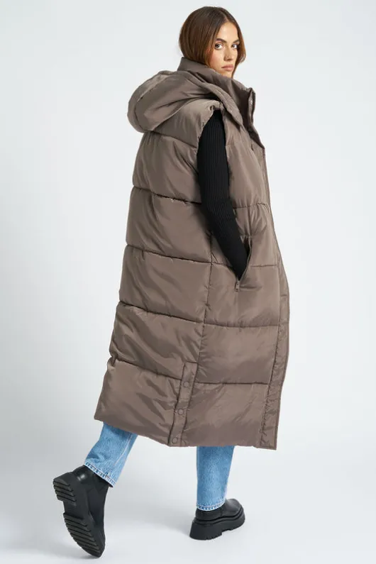 Mink Longline Puffer Gilet